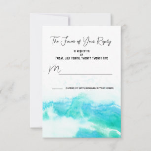Beach Wedding Blue Waves RSVP Response Card