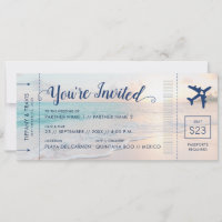 Beach Wedding Boarding Pass All-In-One