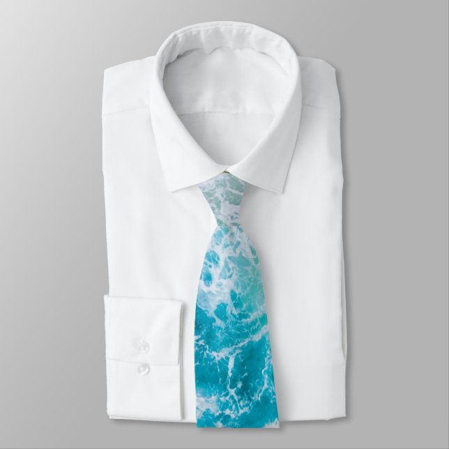 Beach Wedding Bridal Party Men's Neck Tie (Tied)