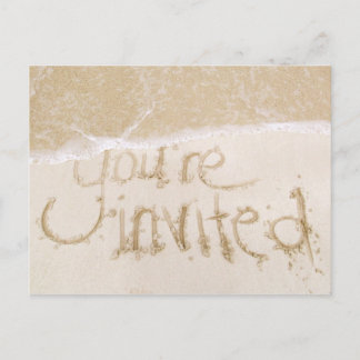 Beach Wedding Bridal Shower Invitation--Sand & Sea Invitation Postcard