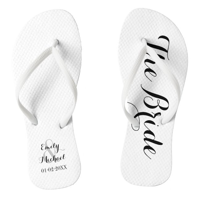 Beach Wedding Bride Flip Flops (Footbed)