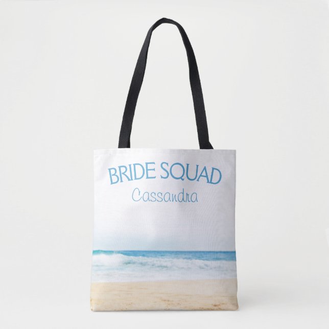 Beach Wedding Bridesmaid Name Tote Bag (Front)
