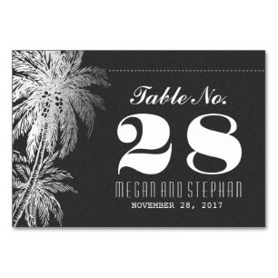 Beach Wedding chalkboard Table Number Cards