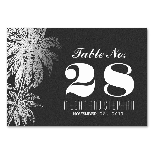 Beach Wedding chalkboard Table Number Cards (Front)
