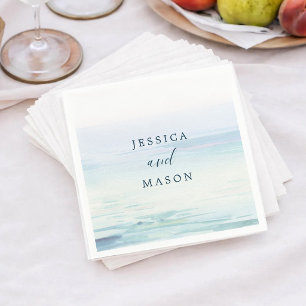 Beach Wedding Cocktail Napkin