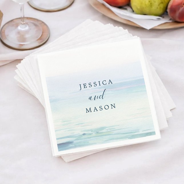 Beach Wedding Cocktail Napkin (Creator Uploaded)