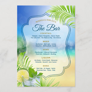 Beach Wedding Cool Mojito Palm Leaves The Open Bar Menu