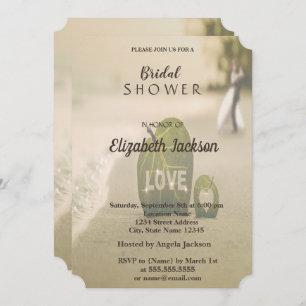 Beach Wedding Couple, Love  Bridal Shower Invitation