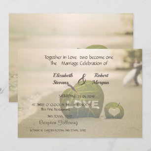 Beach  Wedding Couple, Love  Invitation