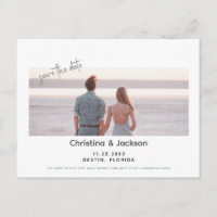 Beach Wedding Couple Photo Save the Date