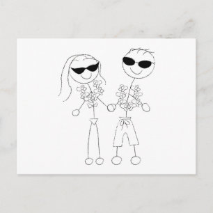 Beach Wedding Couple Postcard