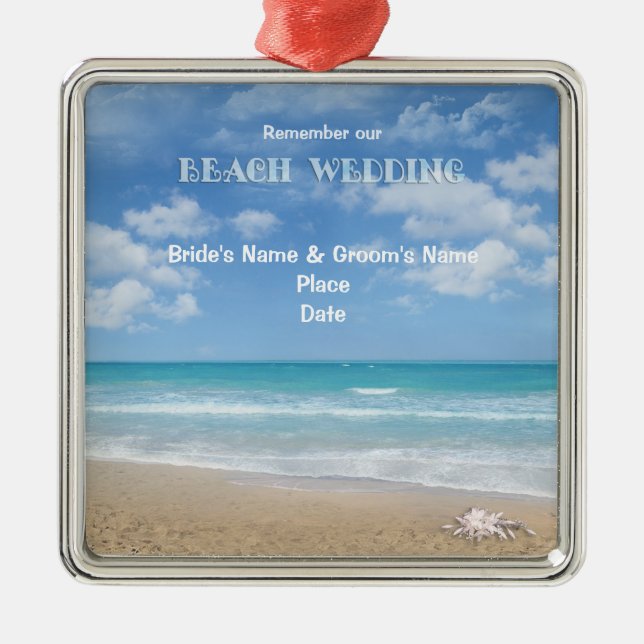 Beach Wedding (customisable) Metal Tree Decoration (Front)