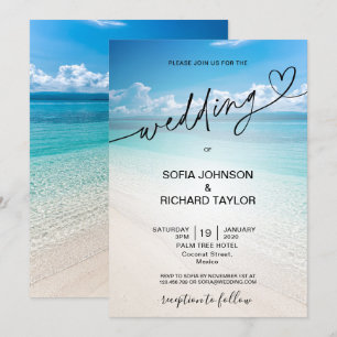 beach wedding destination tropical summer sea invi invitation