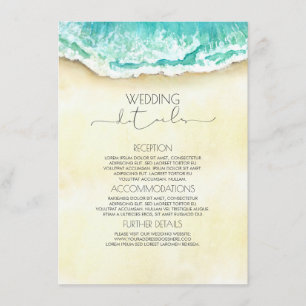 Beach Wedding Details Information Guest Enclosure Card