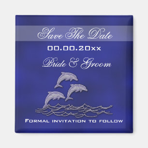 Beach wedding dolphin "save the date" magnet