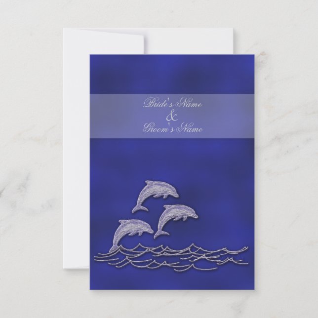 Beach wedding elegant dolphin RSVP (Front)