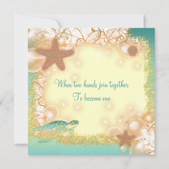 Beach wedding elegant party theme invitation (Front)