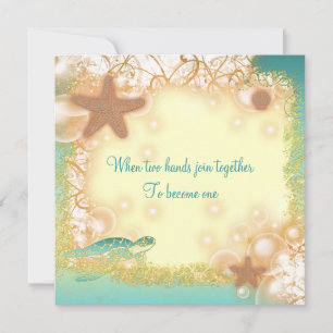 Beach wedding elegant party theme invitation