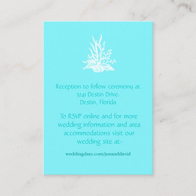 Beach Wedding enclosure cards (Front)