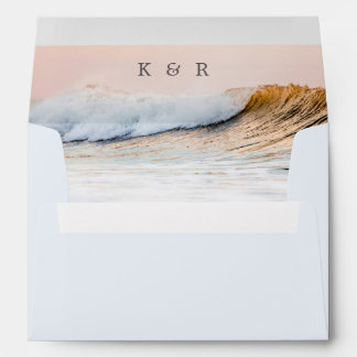 BEACH WEDDING ENVELOPE | OCEAN SUNSET STATIONERY