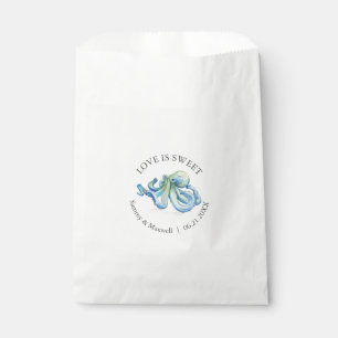 Beach Wedding Favour Bags Watercolor Octopus