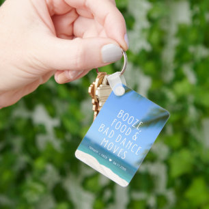 Beach Wedding Favour Funny Key Ring