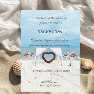 Beach Wedding Floral Arbor Reception Invitation