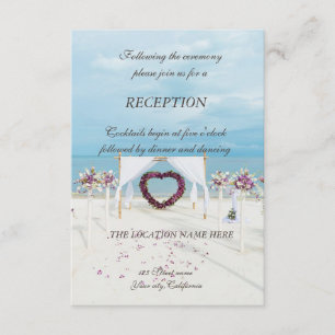 Beach  Wedding Floral Arbor  Reception Invitation