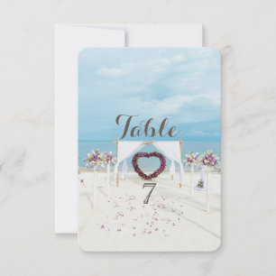 Beach Wedding,Floral Arbor  Table Card