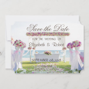 Beach Wedding,Floral    Save The Date