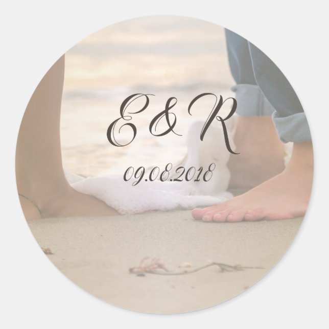Beach  Wedding,Foots Classic Round Sticker (Front)