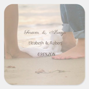 Beach Wedding,Foots Square Sticker