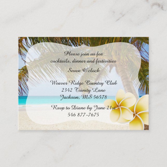 Beach Wedding for the Mr & Mrs | Personalise Enclosure Card (Front)