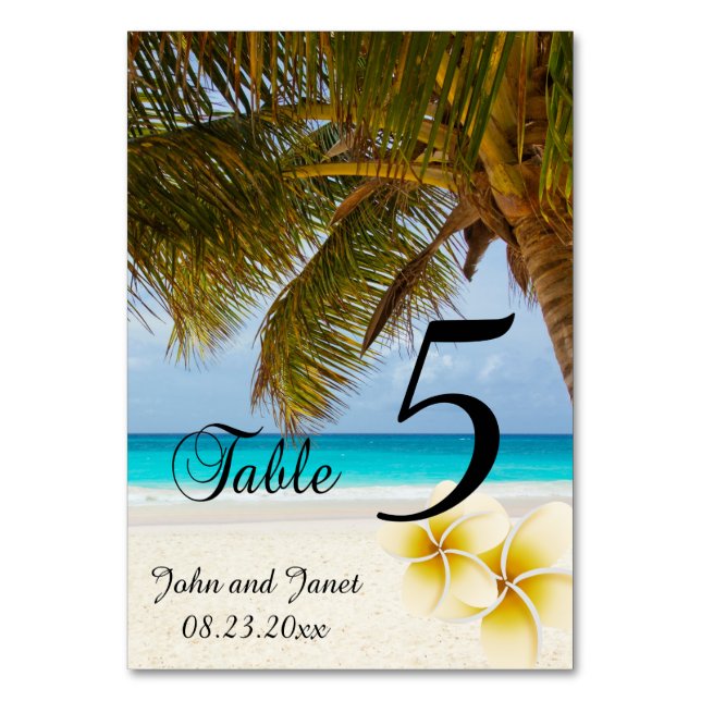 Beach Wedding for the Mr & Mrs | Personalise Table Number (Front)
