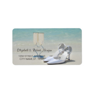Beach Wedding,Glass,High Heels   Wedding Label