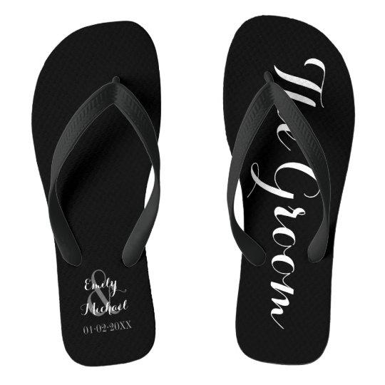 Beach Wedding Groom Flip Flops | Zazzle 