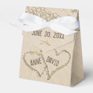 Beach Wedding Hearts with Quote Favour Box