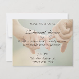 Beach Wedding,Hold Hands  Rehearsal Dinner Invitation