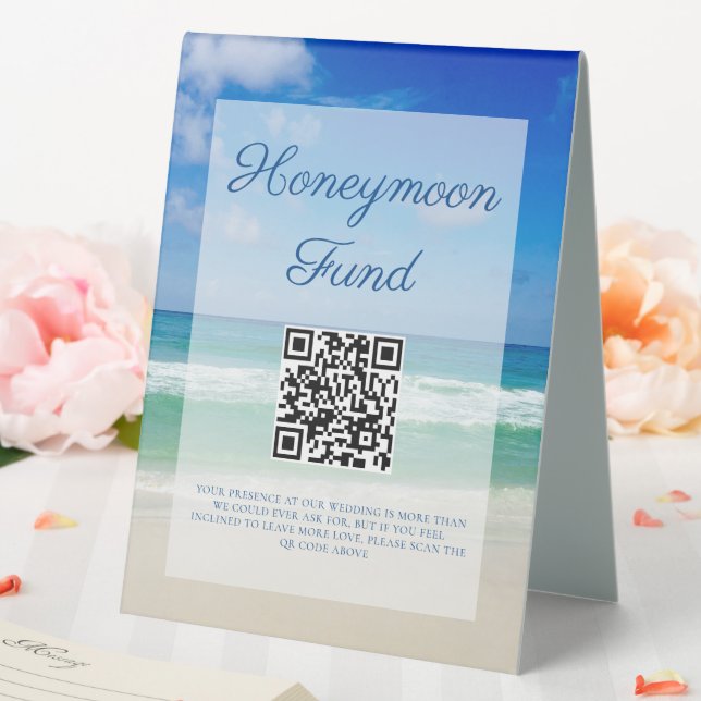 Beach Wedding Honeymoon Fund Custom QR Code (In SItu (Wedding))