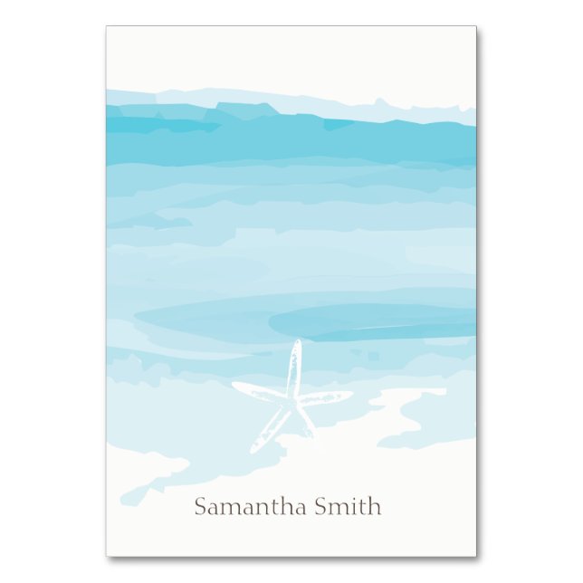 Beach Wedding ı Names Table Card (Front)