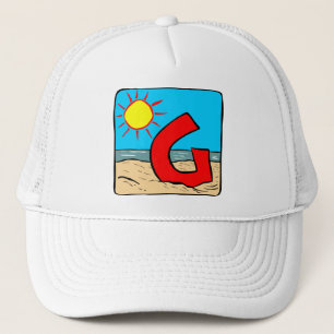 Beach Wedding Ideas Letter G Trucker Hat