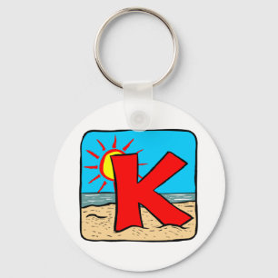Beach Wedding Ideas Letter K Key Ring