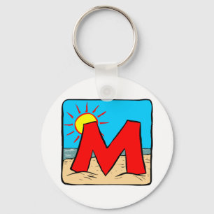 Beach Wedding Ideas Letter M Key Ring