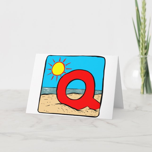 Beach Wedding Ideas Letter Q Note Card (Front)