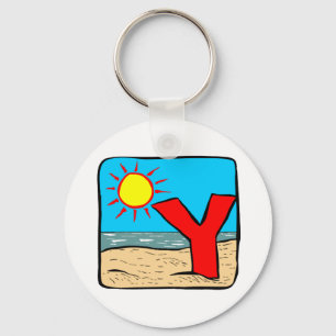Beach Wedding Ideas Letter Y Key Ring