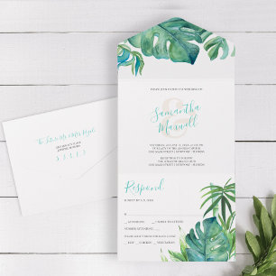 Beach Wedding In Florida Invitation with RSVP