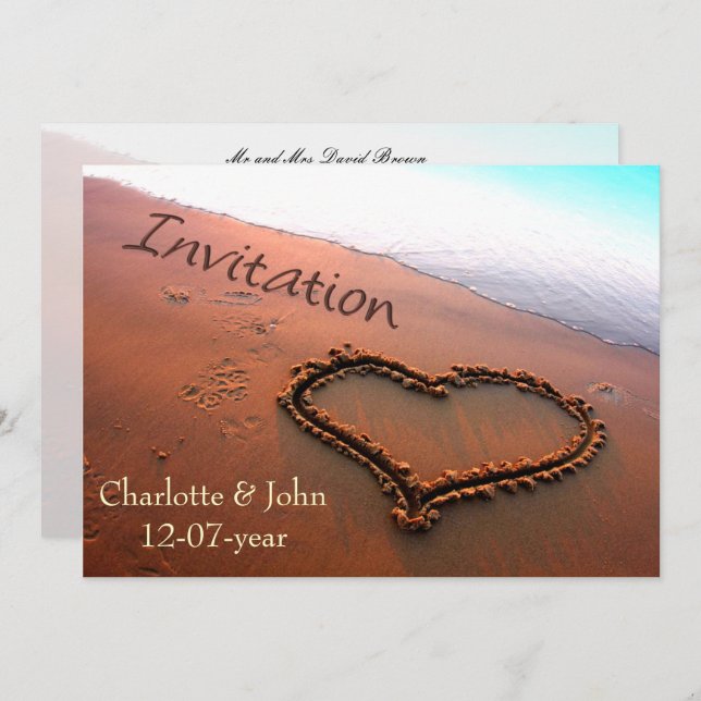 Beach wedding invitation (Front/Back)
