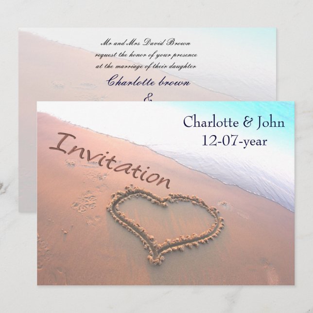 Beach wedding invitation (Front/Back)