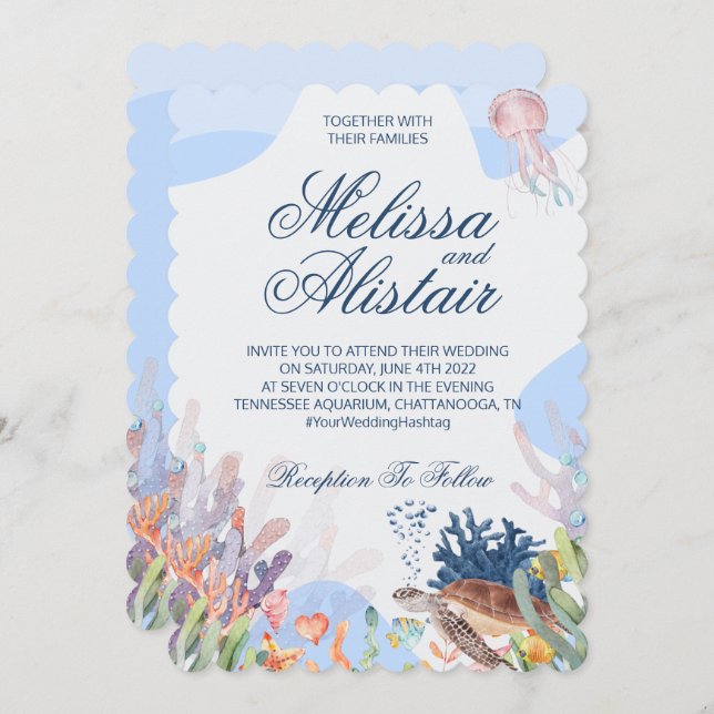 Beach Wedding Invitation (Front/Back)