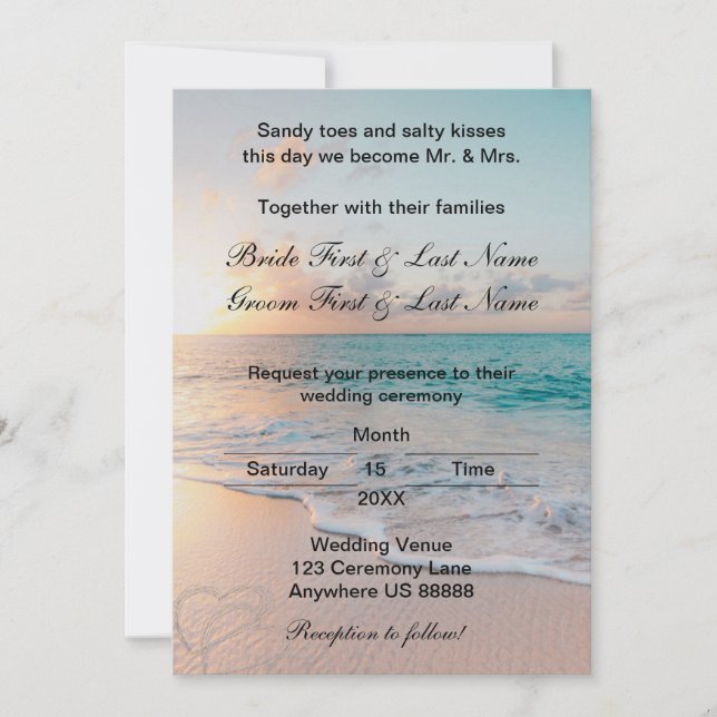 Beach Wedding Invitation (Front)